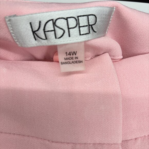 Kasper Women's Plus Harlow Pant Iconic Stretch Crepe Tutu Pink Size 14W NWT - Picture 6 of 6